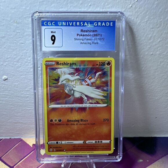 Pokemon 2021 Shining Fates Reshiram 017/072 Amazing Rare - CGC 9 - Picture 1 of 2